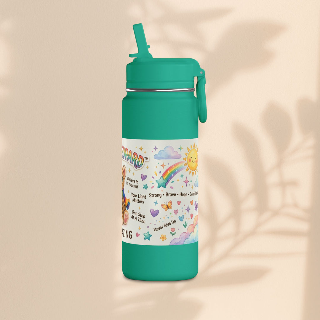 Lucky Leopard Kids Water Bottle | Brave Buddies™