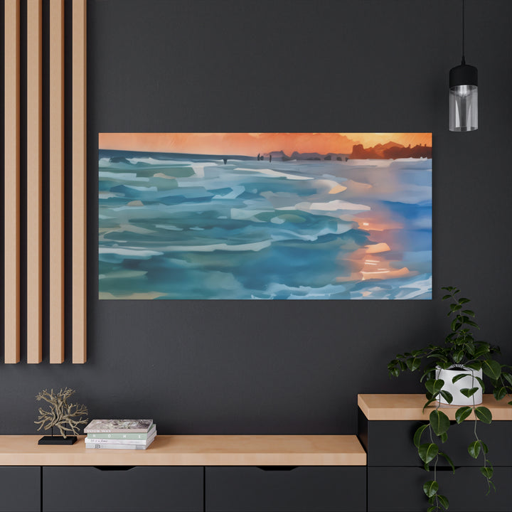 Coastal Sunset Canvas Art – Ocean and Beach Wall Décor