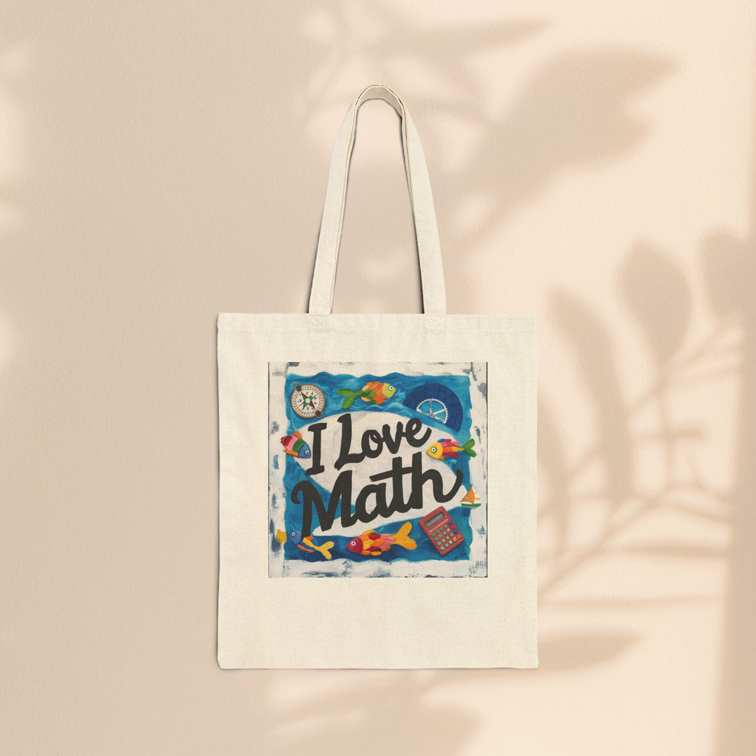 Cotton Canvas Tote Bag - I Love Math