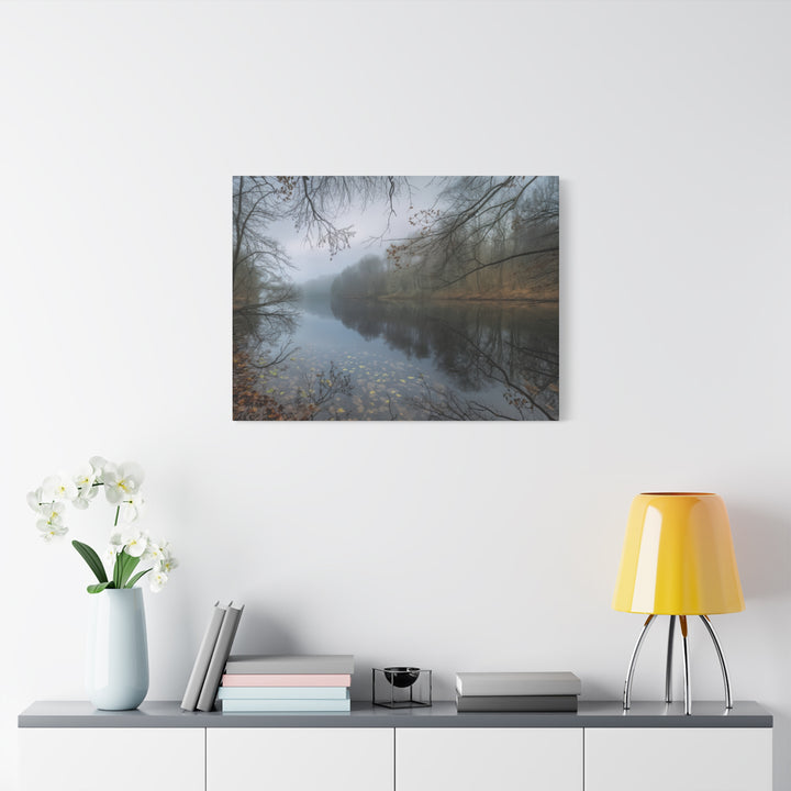 Foggy River Landscape Canvas Print – Nature Wall Art