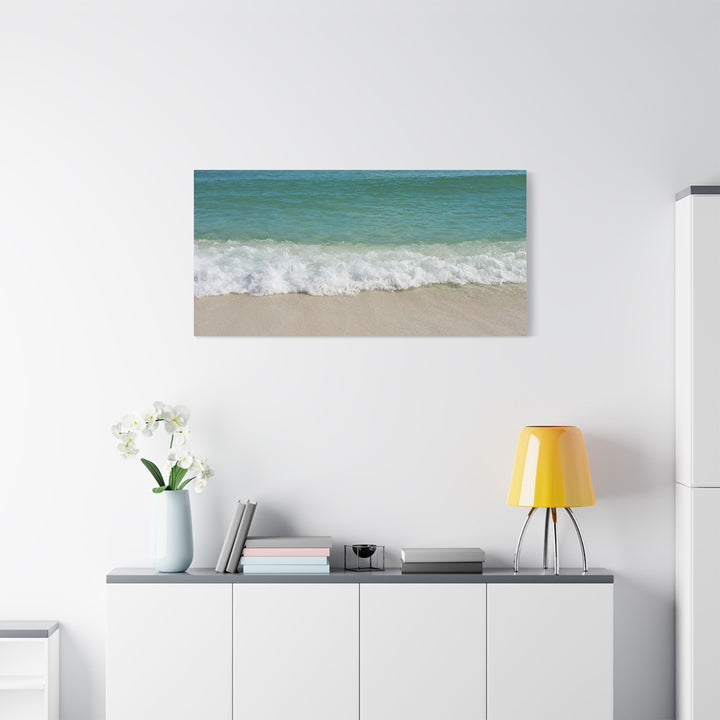 Beach Waves Matte Canvas Print – 1.25-Inch Stretched Seascape