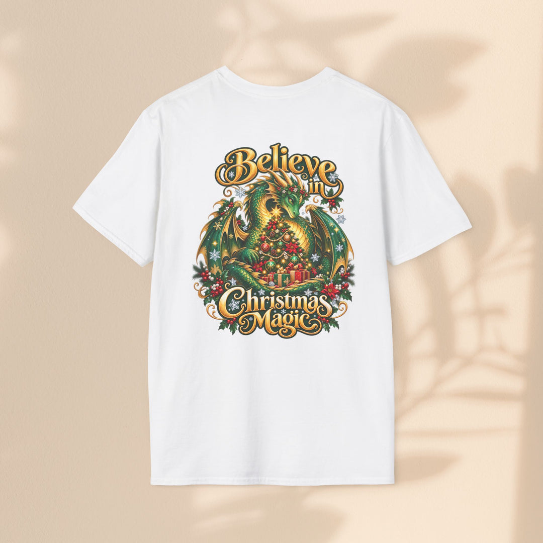 Believe in Christmas Magic T-Shirt – Festive Dragon Holiday Tee