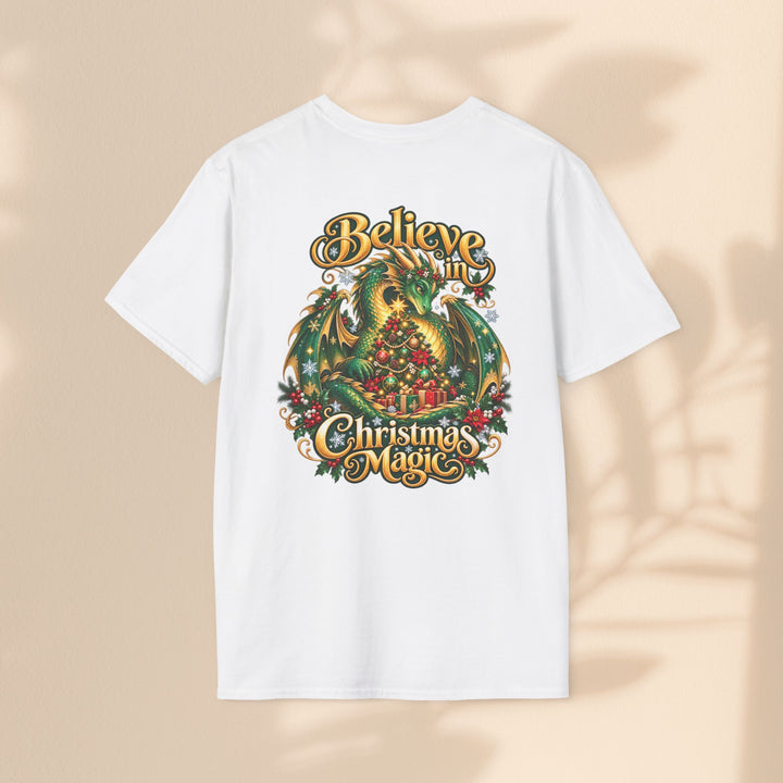 Believe in Christmas Magic T-Shirt – Festive Dragon Holiday Tee