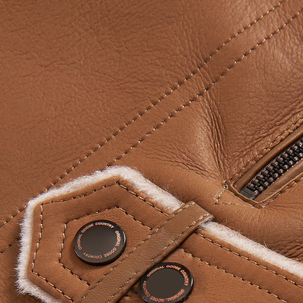 Men’s Brown B3 Sheepskin Shearling Leather Aviator Jacket