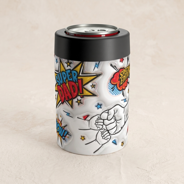 Super Dad Can Holder – Fist Bump with Kids Gift Two Children