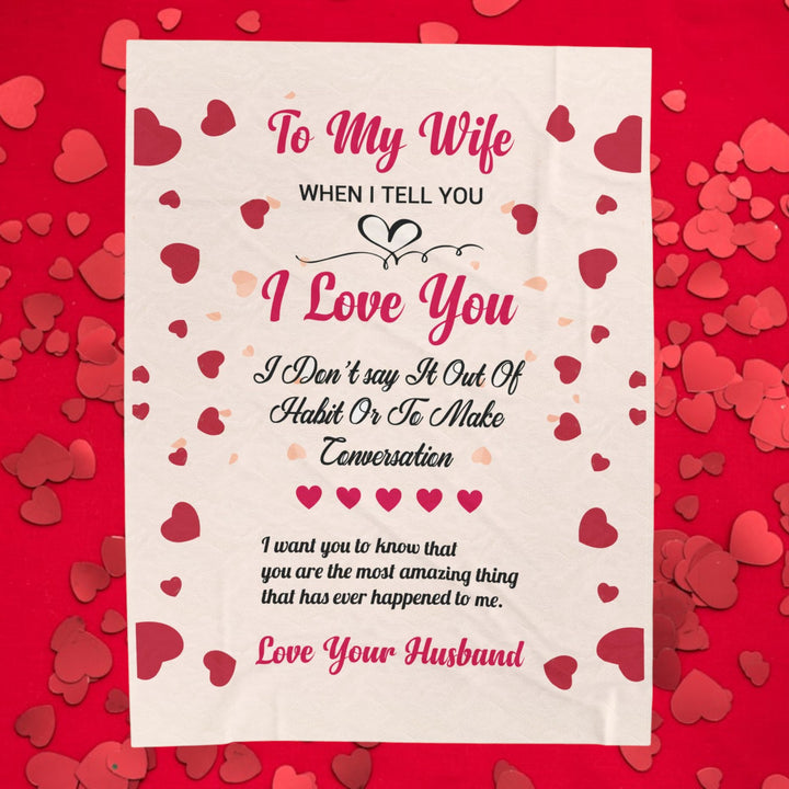 Velveteen Plush Blanket - Love To My Wife