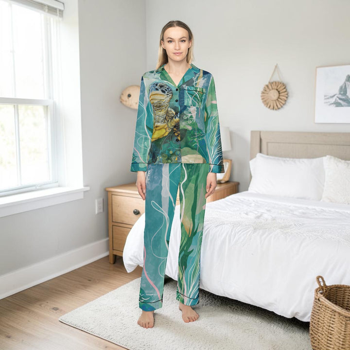 Sea Turtle Women's Satin Pajamas