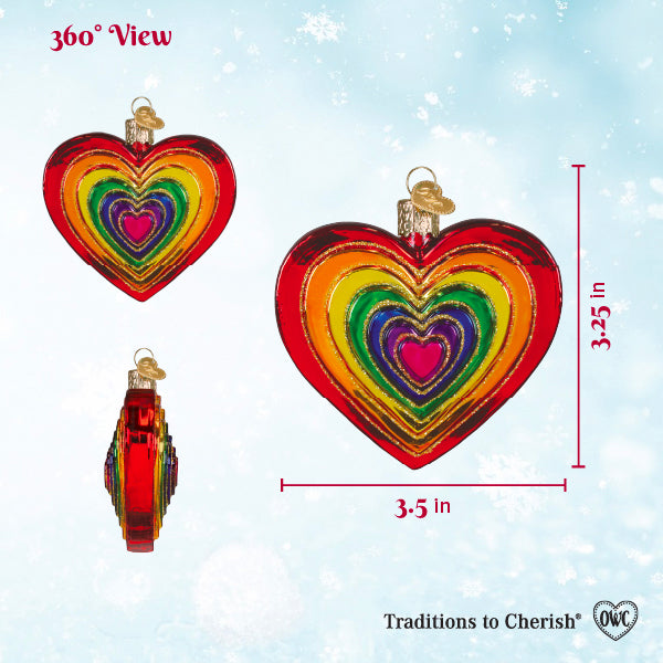 Rainbow Heart Christmas Ornament – Love and Pride Gift