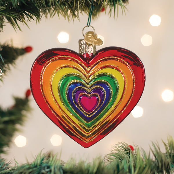 Rainbow Heart Christmas Ornament – Love and Pride Gift