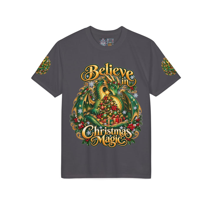 Christmas Dragon T-Shirt — "Believe in Christmas Magic" Holiday Tee