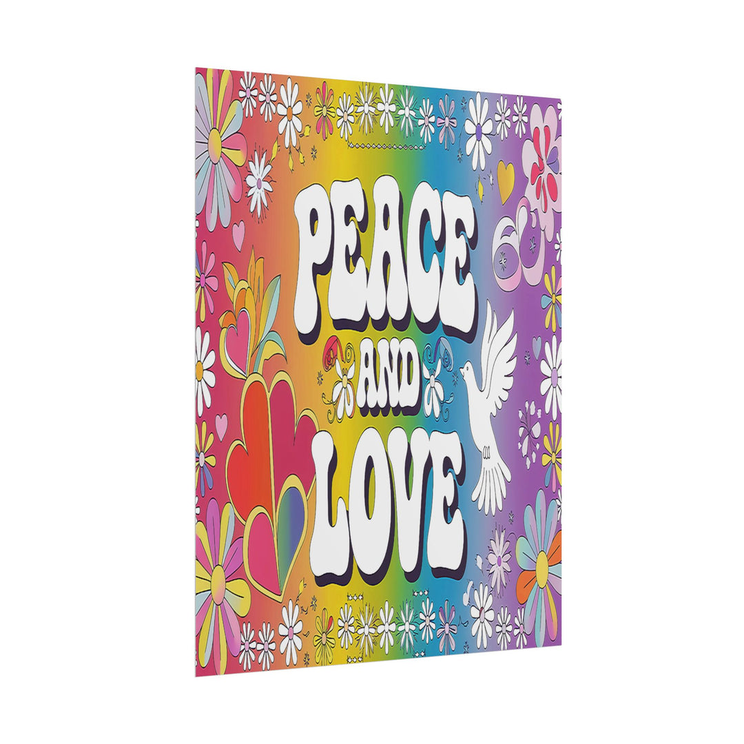 Peace and Love Rolled Posters - Colorful Floral Wall Art for Peaceful Decor