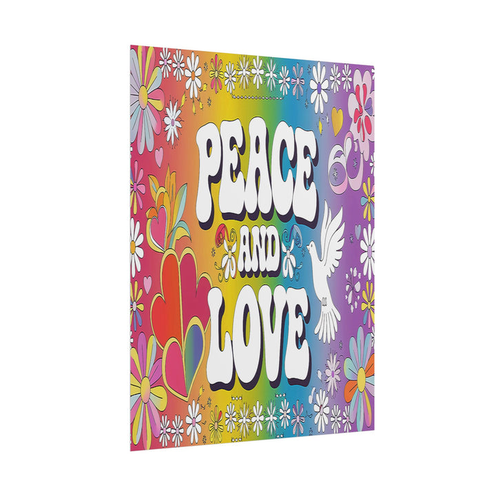 Peace and Love Rolled Posters - Colorful Floral Wall Art for Peaceful Decor