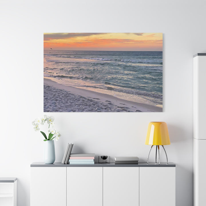 Sunset Beach Matte Stretched Canvas Wall Art