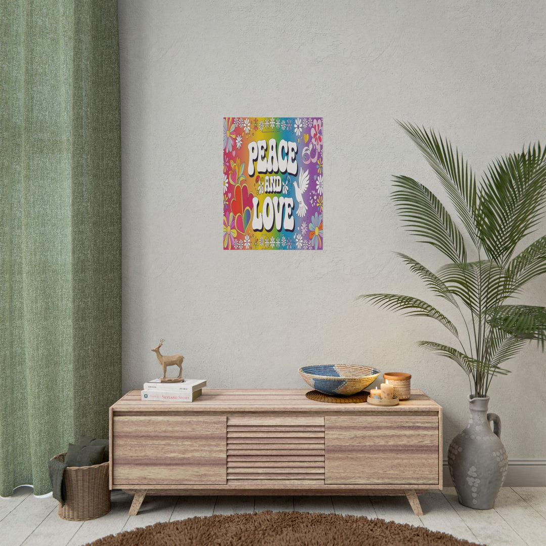 Peace and Love Rolled Posters - Colorful Floral Wall Art for Peaceful Decor