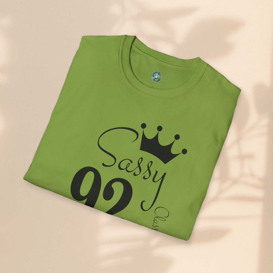 Sassy age 92 Fabulous T-Shirt | Fun Birthday Gift, Trendy Casual Wear, Statement Tee, Women's Fashion, Stylish Graphic Tee
