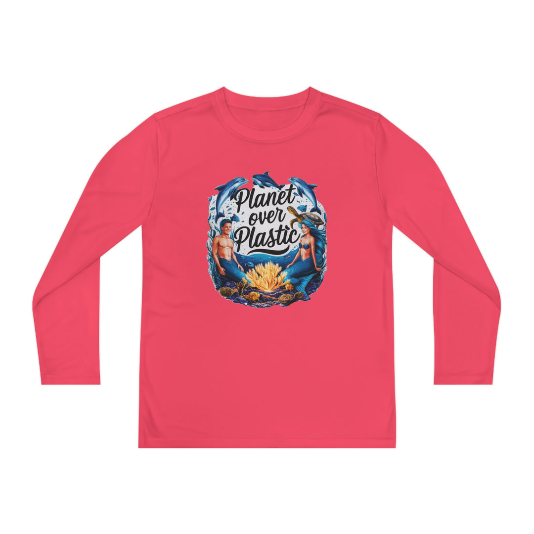 Youth Long Sleeve Competitor Tee - Planet Over Plastic