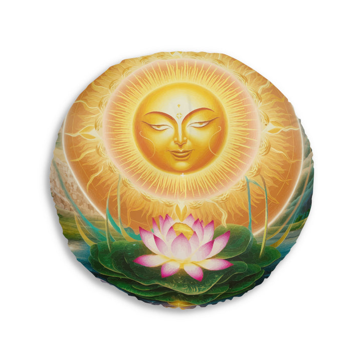 Lotus Sun - Tufted Floor Pillow, Round