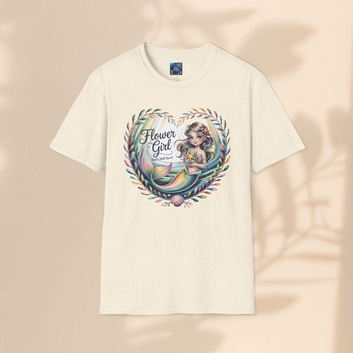 Flower Girl T-Shirt, Cute Flower Girl Apparel, Wedding Gift, Kids Birthday, Girly T-Shirt, Mermaid Design, Special Occasion