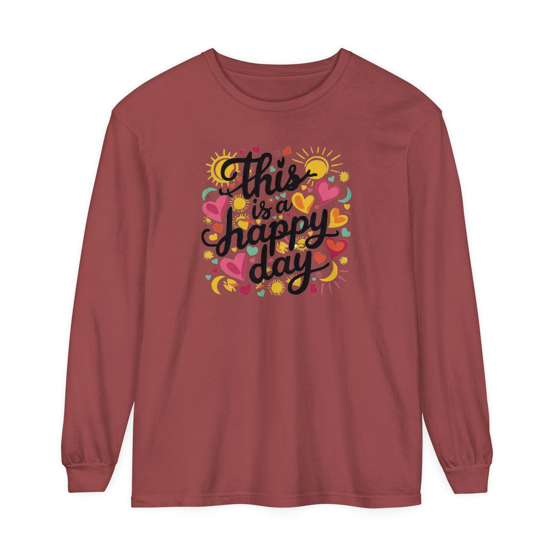 Unisex Garment-dyed Long Sleeve T-Shirt - This is a Happy Day