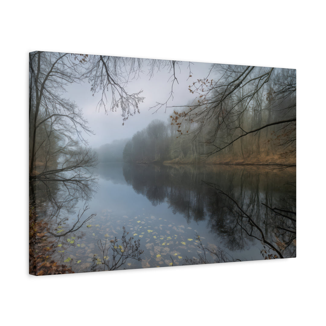 Foggy River Landscape Canvas Print – Nature Wall Art