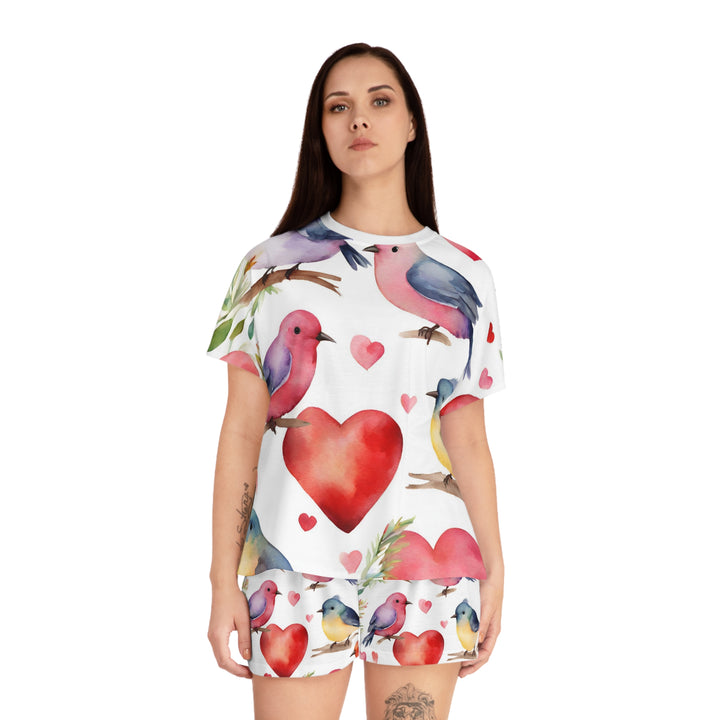 Women's Short Pajama Set - Love Birds