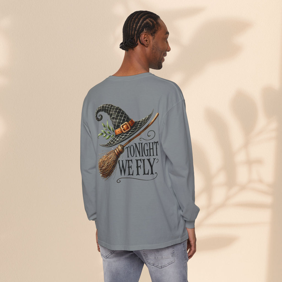 Tonight We Fly - Whimsical Witch Halloween Long Sleeve T-Shirt