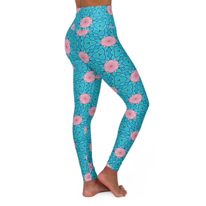 High Waisted Yoga Leggings - Blossom Breeze