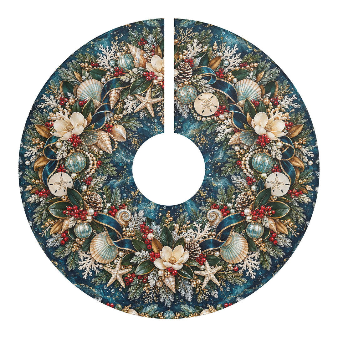 Coastal Seashell Christmas Tree Skirt