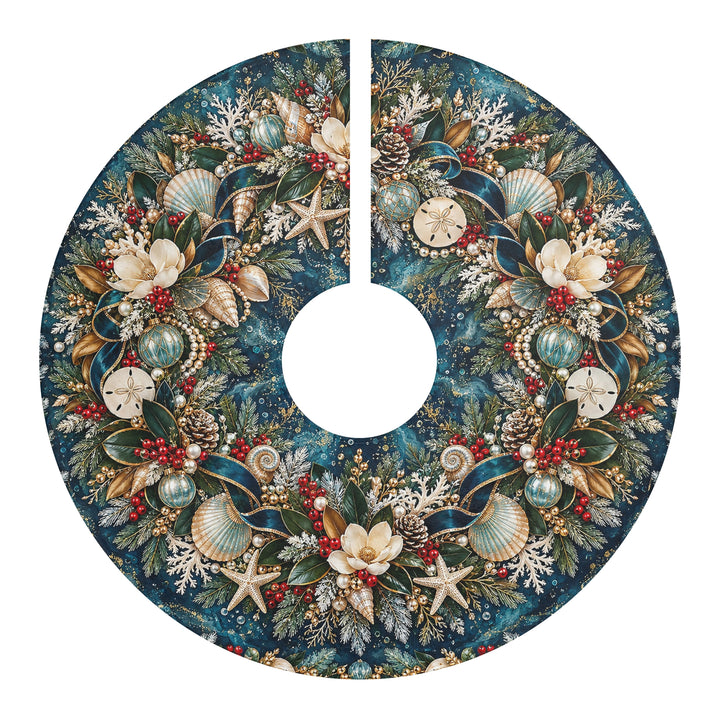 Coastal Seashell Christmas Tree Skirt