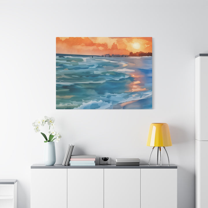 Coastal Sunset Canvas Art – Ocean and Beach Wall Décor