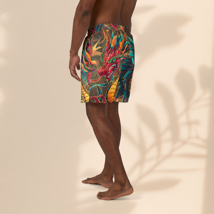 Fire Dragon Unisex Swim Shorts - Perfect for Beach Days and Pool Parties