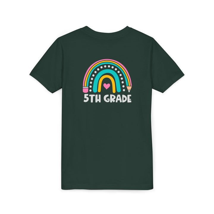 Rainbow 5th Grade Youth Tee, Back to School Shirt, Kids Birthday Gift, Elementary Student Apparel, Classroom Outfit, Fun Kids Wear