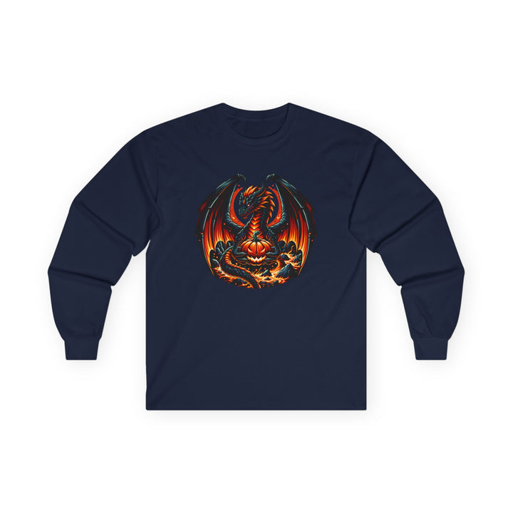 Dragon Emblem Unisex Long Sleeve Tee, Casual Streetwear, Gift for Fantasy Lovers, Halloween Apparel, Geek Culture Shirt, Cozy Graphic Tee