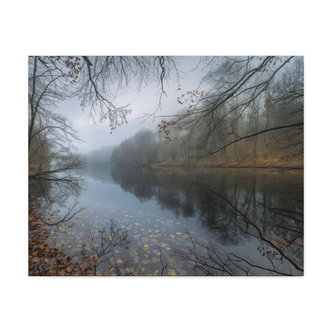 Foggy River Landscape Canvas Print – Nature Wall Art
