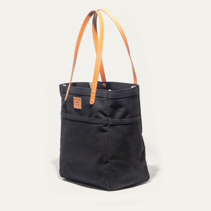 Waxed Canvas Work Tote – Water-Resistant Canvas & Leather Bag