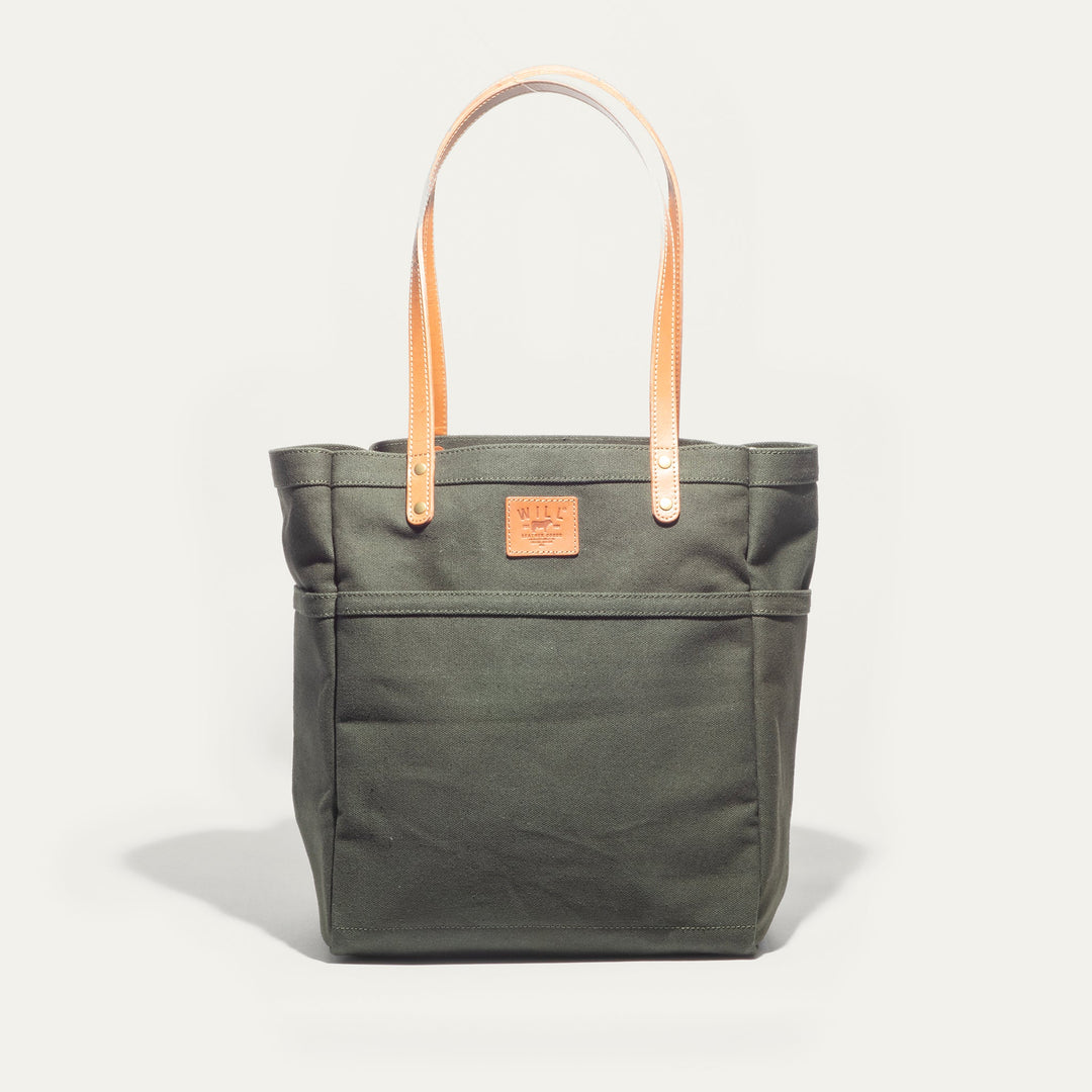 Waxed Canvas Work Tote – Water-Resistant Canvas & Leather Bag
