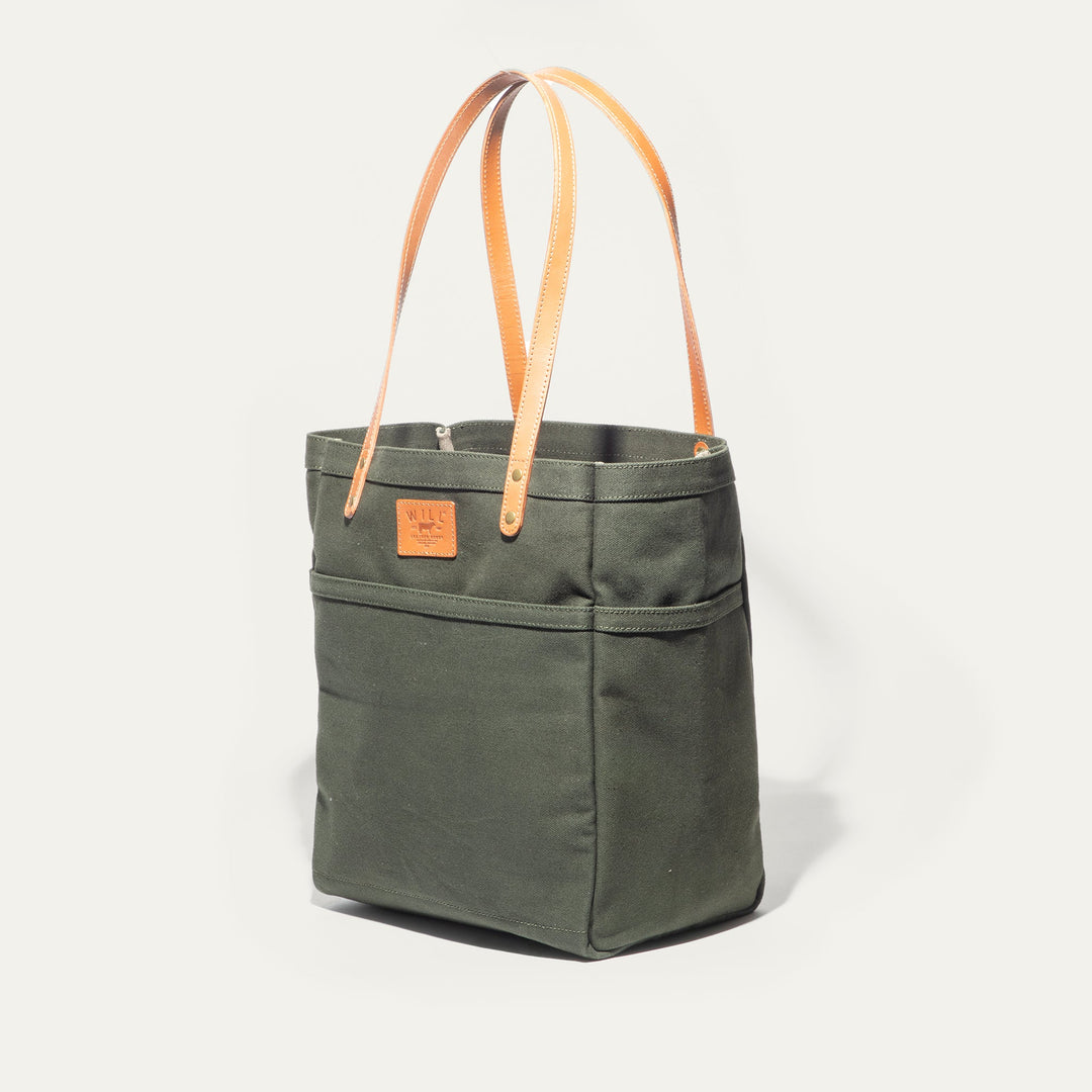 Waxed Canvas Work Tote – Water-Resistant Canvas & Leather Bag