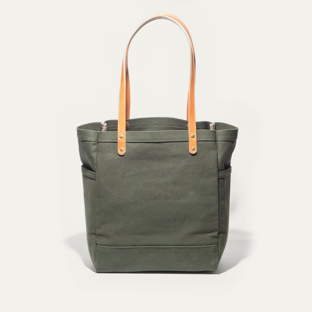 Waxed Canvas Work Tote – Water-Resistant Canvas & Leather Bag
