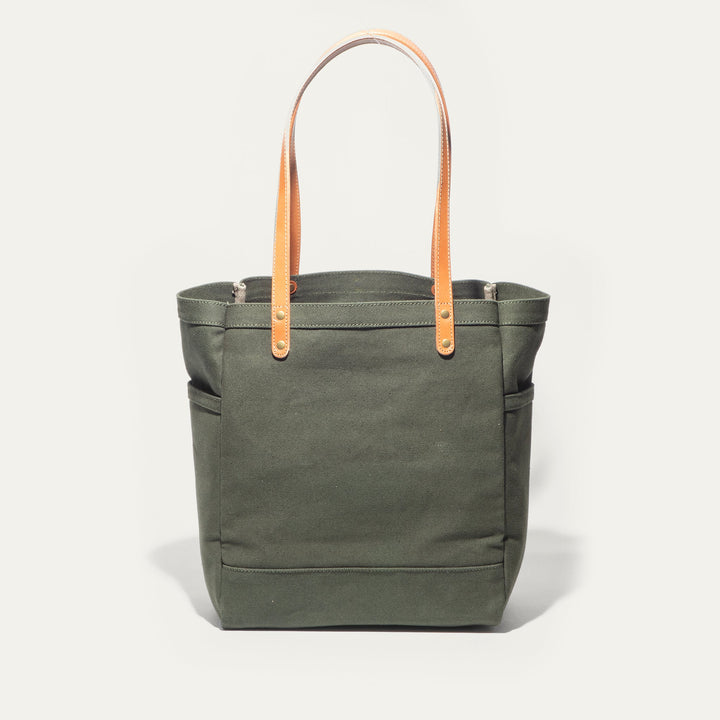 Waxed Canvas Work Tote – Water-Resistant Canvas & Leather Bag