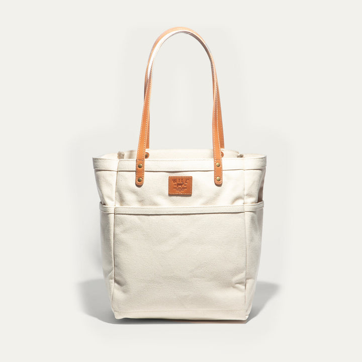 Waxed Canvas Work Tote – Water-Resistant Canvas & Leather Bag