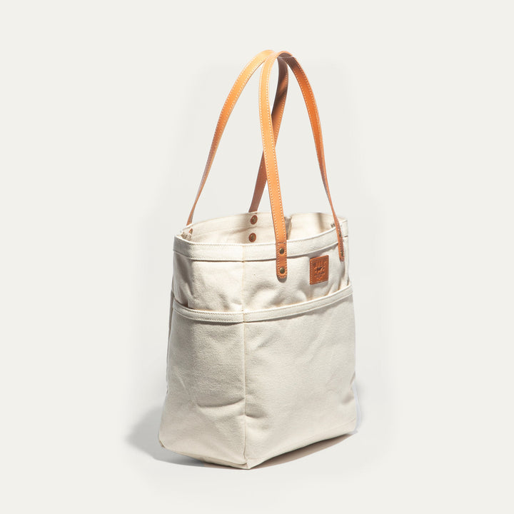 Waxed Canvas Work Tote – Water-Resistant Canvas & Leather Bag