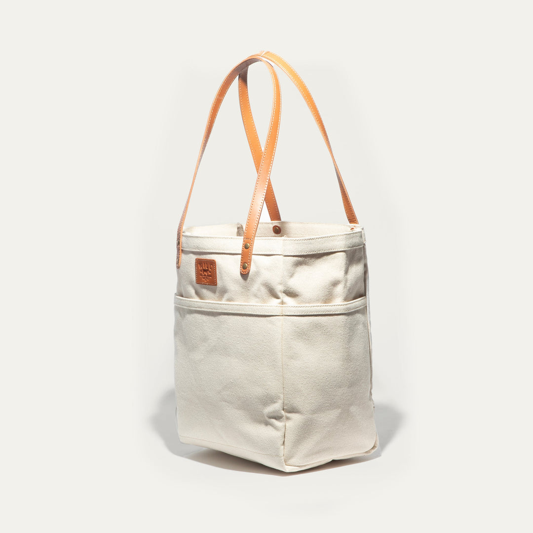 Waxed Canvas Work Tote – Water-Resistant Canvas & Leather Bag