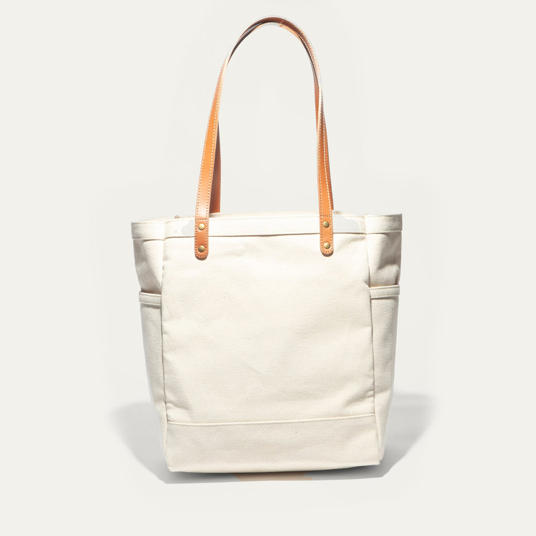 Waxed Canvas Work Tote – Water-Resistant Canvas & Leather Bag