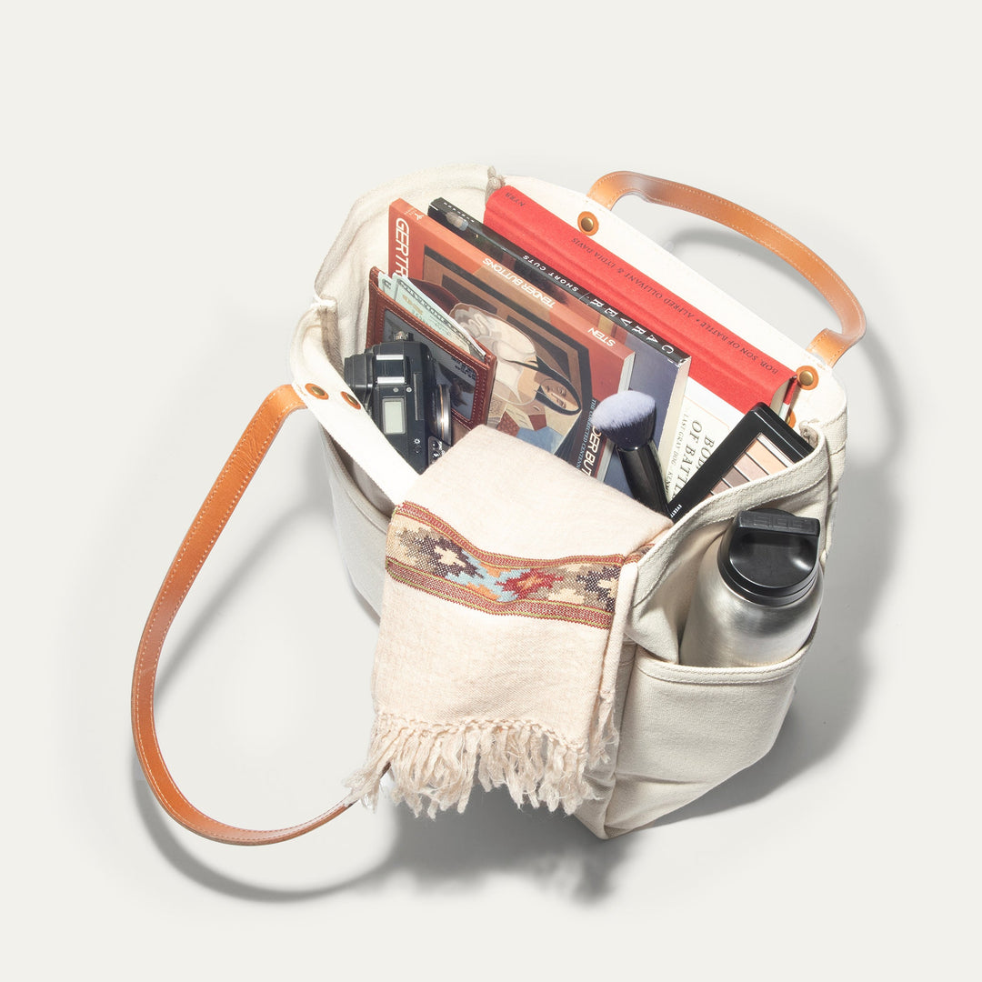 Waxed Canvas Work Tote – Water-Resistant Canvas & Leather Bag