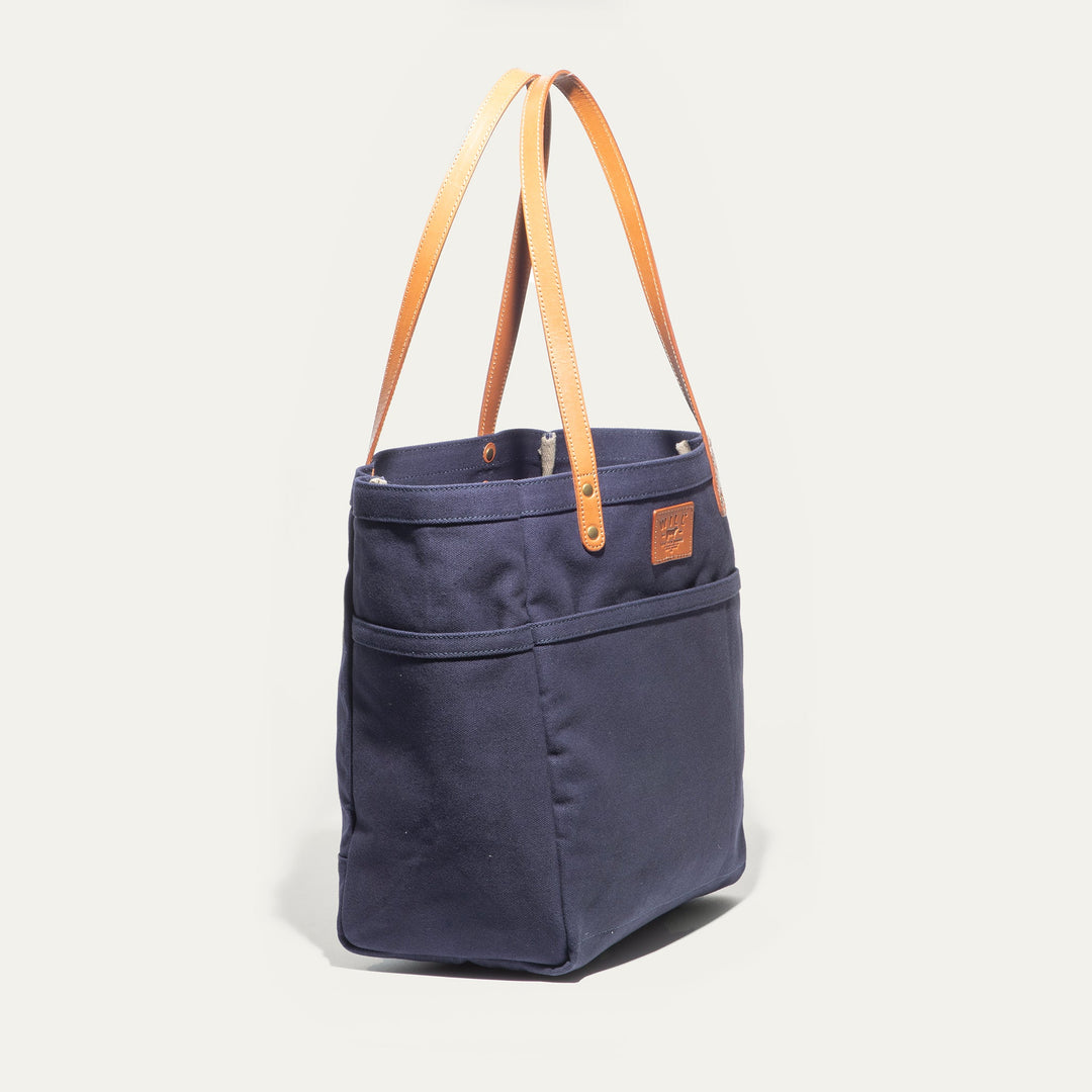 Waxed Canvas Work Tote – Water-Resistant Canvas & Leather Bag