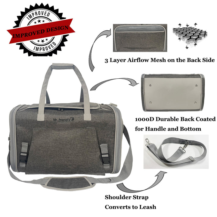 Mr. Peanut's Gold Series Standard Size Airline Compliant Expandable Pet Carrier V3.0