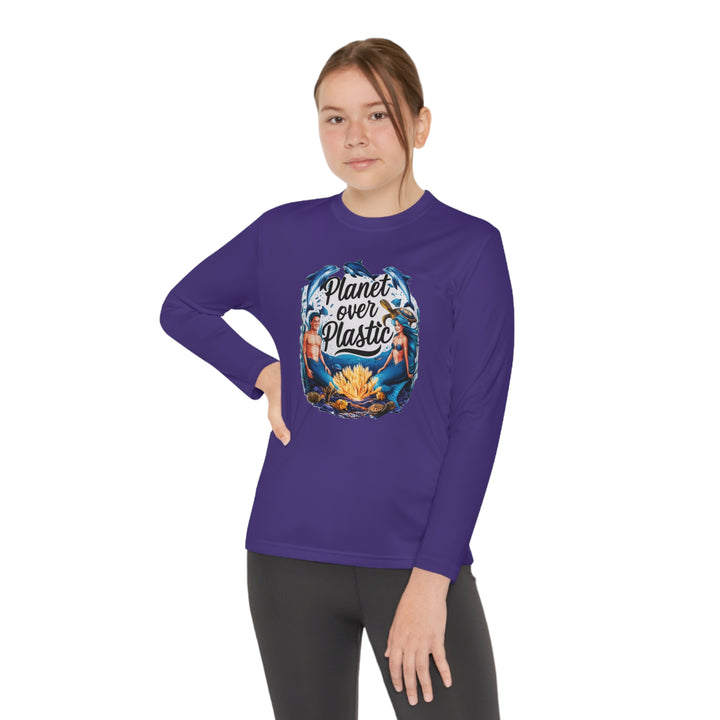 Youth Long Sleeve Competitor Tee - Planet Over Plastic