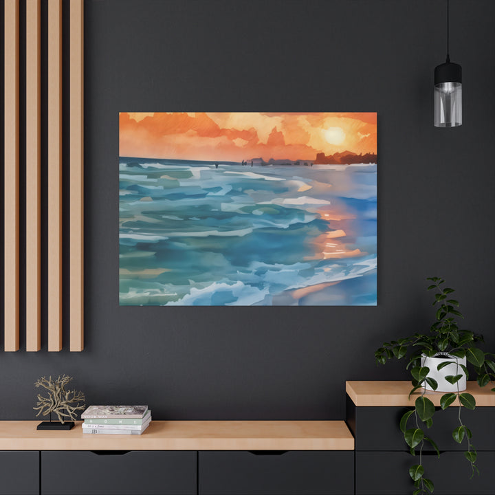 Coastal Sunset Canvas Art – Ocean and Beach Wall Décor