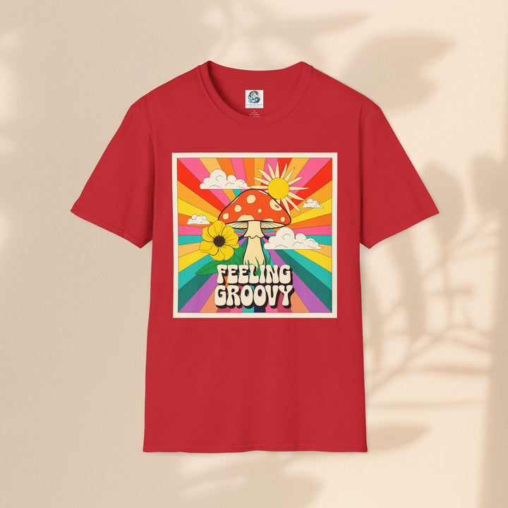 Feeling Groovy Unisex T-Shirt - Retro Mushroom Design