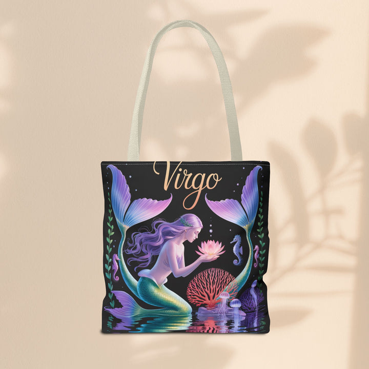 Virgo Mermaid Tote Bag, Virgo Gift, Zodiac Bag, Sea Creature Style, Ocean Lover Accessory, Birthday Present